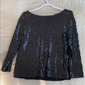 Jcrew Navy Blue Sequin Top Size S
